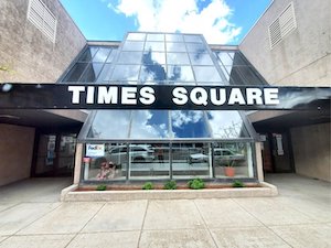 Times Square building, in downtown Great Falls