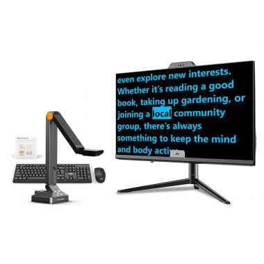 Prodigi All-In-One low vision computer solution.